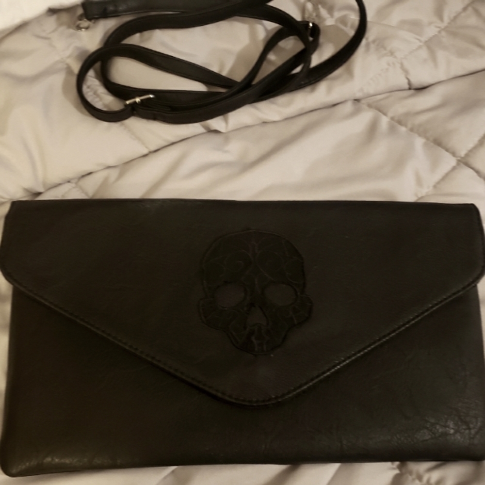 Torrid Envelope Style Clutch with Skull Lace Detail